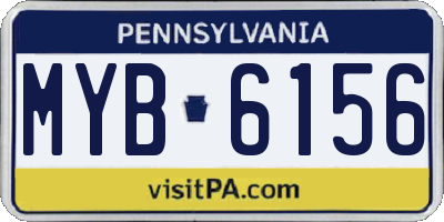 PA license plate MYB6156