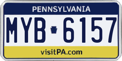 PA license plate MYB6157