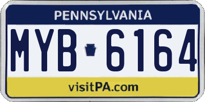 PA license plate MYB6164