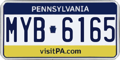 PA license plate MYB6165