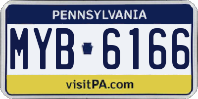 PA license plate MYB6166