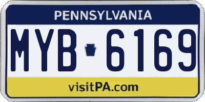 PA license plate MYB6169