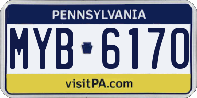 PA license plate MYB6170