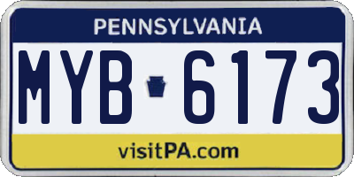 PA license plate MYB6173