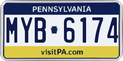 PA license plate MYB6174
