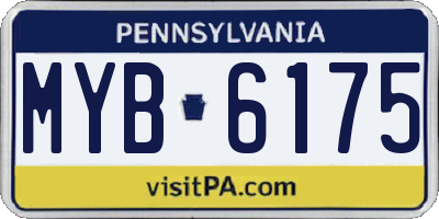 PA license plate MYB6175