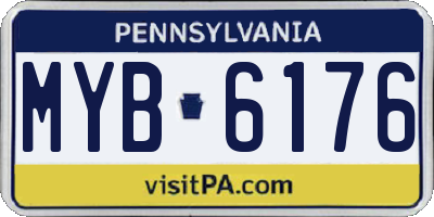 PA license plate MYB6176
