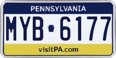 PA license plate MYB6177