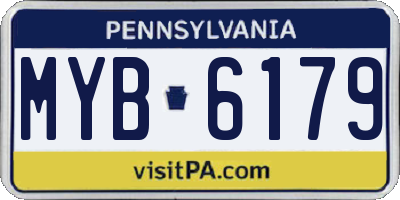 PA license plate MYB6179