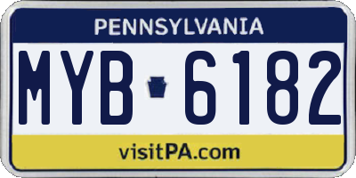 PA license plate MYB6182