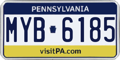 PA license plate MYB6185