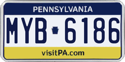 PA license plate MYB6186