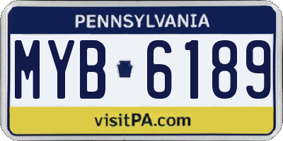 PA license plate MYB6189