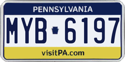 PA license plate MYB6197