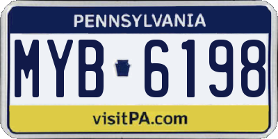 PA license plate MYB6198