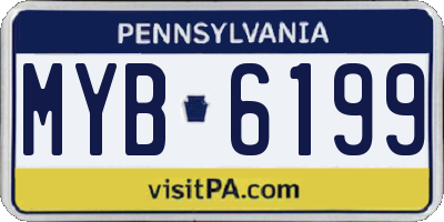 PA license plate MYB6199