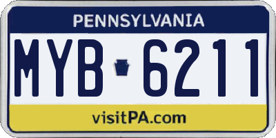 PA license plate MYB6211