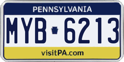 PA license plate MYB6213