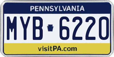 PA license plate MYB6220