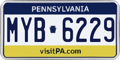 PA license plate MYB6229