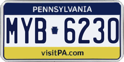 PA license plate MYB6230