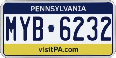 PA license plate MYB6232