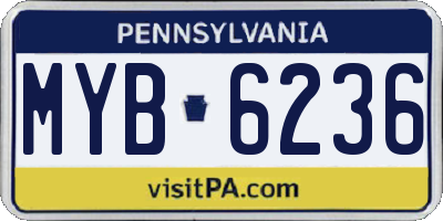 PA license plate MYB6236