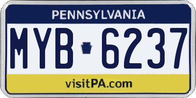 PA license plate MYB6237