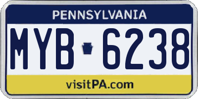PA license plate MYB6238