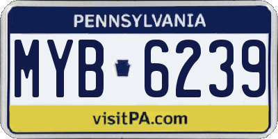 PA license plate MYB6239