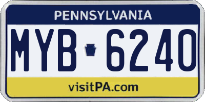 PA license plate MYB6240