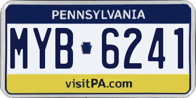 PA license plate MYB6241