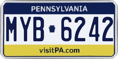 PA license plate MYB6242