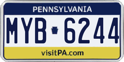 PA license plate MYB6244