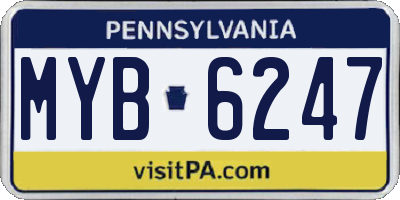 PA license plate MYB6247