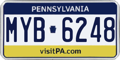 PA license plate MYB6248