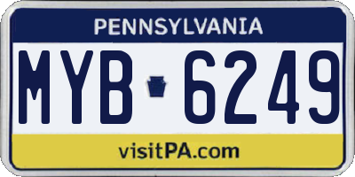 PA license plate MYB6249