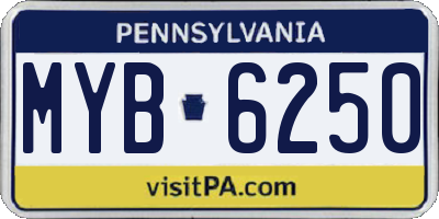PA license plate MYB6250