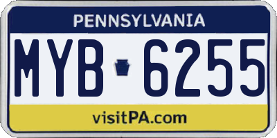 PA license plate MYB6255