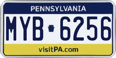 PA license plate MYB6256