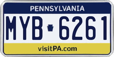 PA license plate MYB6261