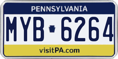 PA license plate MYB6264