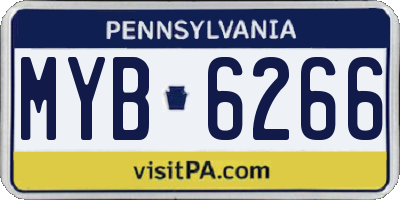PA license plate MYB6266
