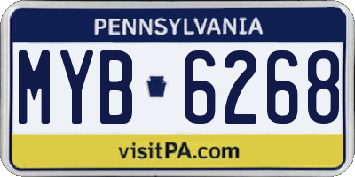 PA license plate MYB6268