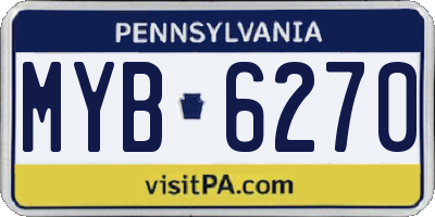 PA license plate MYB6270