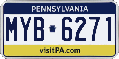 PA license plate MYB6271