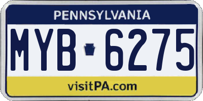 PA license plate MYB6275