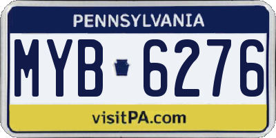 PA license plate MYB6276