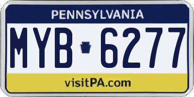 PA license plate MYB6277
