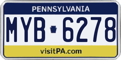 PA license plate MYB6278